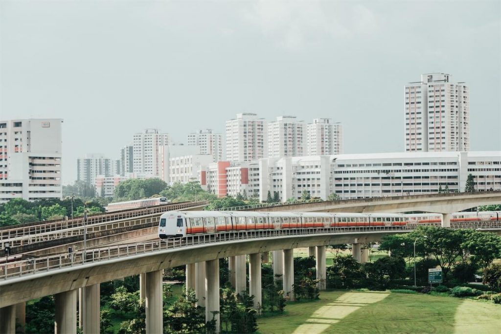 Image of Singapore’s HDB landscape and the MRT