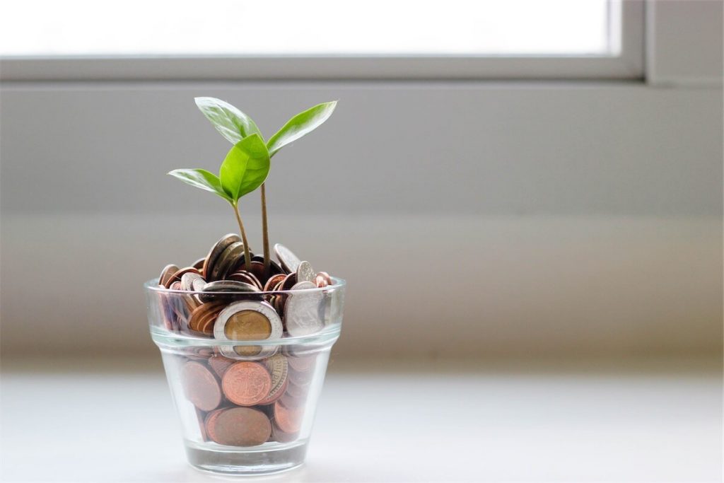 A plant growing out of a pot of coins, signifying transparency in home loan rates in Singapore